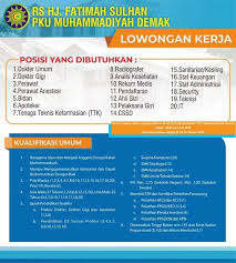 Rumah sakit islam wonosobo atau rsi mendolo adalah salah satu rumah sakit umum swasta tertua di kabupaten wonosobo, didirikan tahun 1994. Lowongan Staff Keuangan Pku Muhammadiyah Demak Fakultas Ekonomi Dan Bisnis Islam