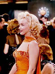 Marilyn Monroe Orange Chiffon Formal Dress In Movie Gentlemen Prefer Blondes