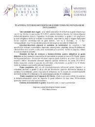 Copie conforma licenta de transport (original). Precizari Fise Evaluare Activitati Inspectie Definitivat Grade Didactice 2013 2014 1