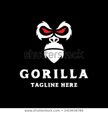 Simple Gorilla Head Face With Red Eye Logo Icon Vector Template Pet Logo Design Eye Logo Gorilla
