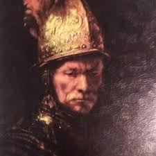 Litografía negra en cartulina. Rostro de conquistador. Casco dorado y  detalles. Lista para enmarcar. Vintage. Exhibición.