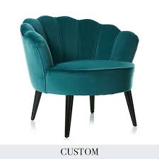 Custom Collection Ariel Teal Velvet Chair Furniture Bedroom Chair Leather Dining Room Chairs