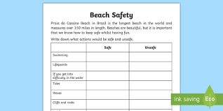 To connect with rnli, log in or create an account. Beach Safety Worksheet Worksheet Teacher Made