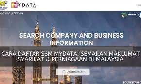 Untuk menyemak syarikat yang berdaftar di bawah ssm tidaklah sukar. Cara Daftar Ssm Mydata Semakan Maklumat Syarikat Perniagaan Di Malaysia Edu Bestari
