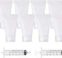 BENECREAT 30 Pack 0.5oz Clear Empty Tubes with Plastic Syringes Clear  Squeezable Cosmetic Containers Refillable Plastic Tubes for Shampoo Facial  ...