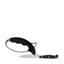 Gently push, while using a rolling motion to sweep the sharpener's corner from one side of the serration or scallop to the other. Knife Sharpener Hand Held Lansky Core Catering