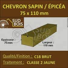Chevron 75x110 Sapin Brut Traite Classe 2 Jaune A La Palette Sud Bois Terrasse Bois Direct Scierie