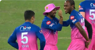 Riyan parag of rajasthan royals celebrates hitting the winning six against sunrisers hyderabad in dubai on sunday. Watch Jofra Archer Celebrates First Ball Wicket Of Prithvi Shaw With Bihu Dance Sports News The Indian Express