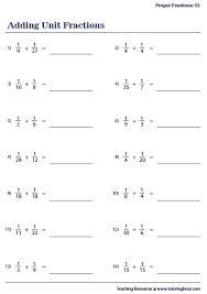 Adding Unit Fractions Worksheets In 2020 Unit Fractions Pre Algebra Worksheets Fractions Worksheets