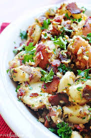 Mix warm potatoes with vinegar with salt and pepper. The Best Warm German Potato Salad With Bacon Fivehearthome