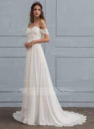 Au 357 00 A Line Princess Off The Shoulder Sweep Train Chiffon Wedding Dress With Lace Beading Flower S Jj S House Wedding Dresses Lace Wedding Dresses Wedding Dress Chiffon