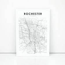 Rochester Mn Map Print Minnesota Usa Map Art Poster City Etsy Usa Map Art Map Print Usa Map