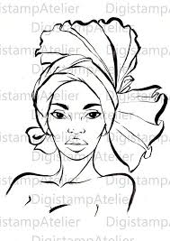 African Woman Art Black And White African Woman Ii Instant Download Digital Digi Stamps African Paintings African Art Africa Art