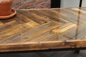 Herringbone Table Top Herringbone Glass Top Coffee Table 37x19x16 Rustic Industrial Livin Outdoor Kitchen Patio Glass Top Coffee Table Chevron Table