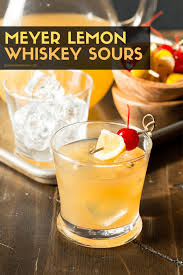 Delight All Of Your Guests With This Make Ahead Batch Cocktail Recipe For Meyer Lemon Whiske Whiskey Sour Cocktail Recipes Whiskey Christmas Cocktails Recipes