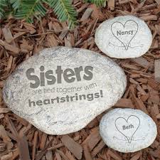 Engraved Sisters Garden Stone Garden Stones Personalized Garden Stones Large Garden Stones