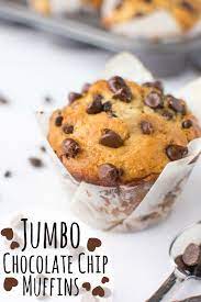 Jumbo Chocolate Chip Muffins Food Recipes Chocolate Chip Muffins Chocolate Chip Muffin Recipe Choc Chip Muffins