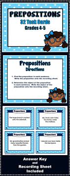 Using the correct preposition is important as prepositions can change the meaning of a sentence. Prepositions Prepositions Task Cards Learning Resources