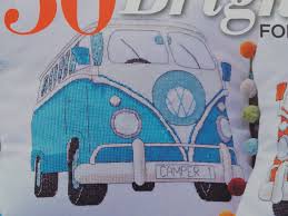 This package contains 14 count white fabric floss one needle one layout page and easy to follow instructions. Embroidery Campervan Crazy