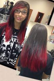 Simply bleach the bottom inch or two of your hair for the full recommended time, the next inch or so up for half the recommended time, and apply the blue hair dye. Black Hair Red Dip Dye Best Color Hair For Hazel Eyes Check More At Http Www Fitnursetaylor Com Bla Hair Inspiration Color Perfect Hair Color Red Hair Tips