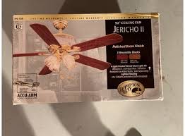 Hampton bay 60 inch ceiling fans. 52 Inch Jericho Ii Ceiling Fan By Hampton Bay 5 Reversible Blades W Polished Brass Finish 729505 Auctionninja Com