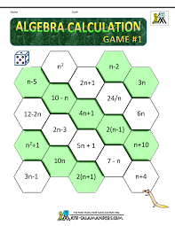 Algebra Games Calculation Game 1 6th Grade Math Games Math Worksheets Algebra Games