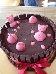 Swimming Pigs Cake By Martha H Key Ingredient Pig Cake Pig Birthday Cakes Cake