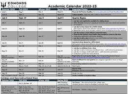 Edmonds College Calendar 2023