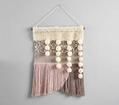 In the master bedroom of a central park apartment, the walls have a custom textured finish by atelier premiere. West Elm X Pbk Blush Woven Wall Tapestry Modern Nursery Art Pottery Barn Kids
