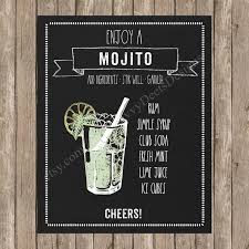 Mojito Bar Chalkboard Sign Printable Mojito Bar Sign Mojito Station Wedding Bar Sign Wedding Cocktails Sign Mojito Mojito Bar Mojito Wedding Bar Sign