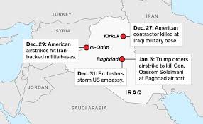 How war map template work with other parts of wikipedia. Map Showing Us Iran Tensions In Iraq Leading To Soleimani Death