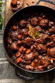 30 Minute Coq Au Vin Chicken Meatballs With Browned Butter Mashed Potatoes Half Baked Harvest Recipe Butter Mashed Potatoes Chicken Meatballs Coq Au Vin