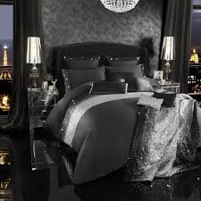 Black And Silver Bedding And Curtains Kylie Minogue Mezzano Black Sequin Luxury Satin Cotton Duvet Quilt Cover Bedding Black Room Decor Silver Bedroom Black And Grey Bedroom