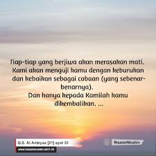 Surah Al Anbiyaa Ayat 35 Qs 21 35 Tafsir Alquran Surah Nomor 21 Ayat 35