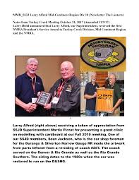 MMR_0333 Larry Alfred Mid-Continent Region Div 10 (Newsletter The Lantern)  Notes from Turkey Creek Meeting October 24, 2017 (Ame
