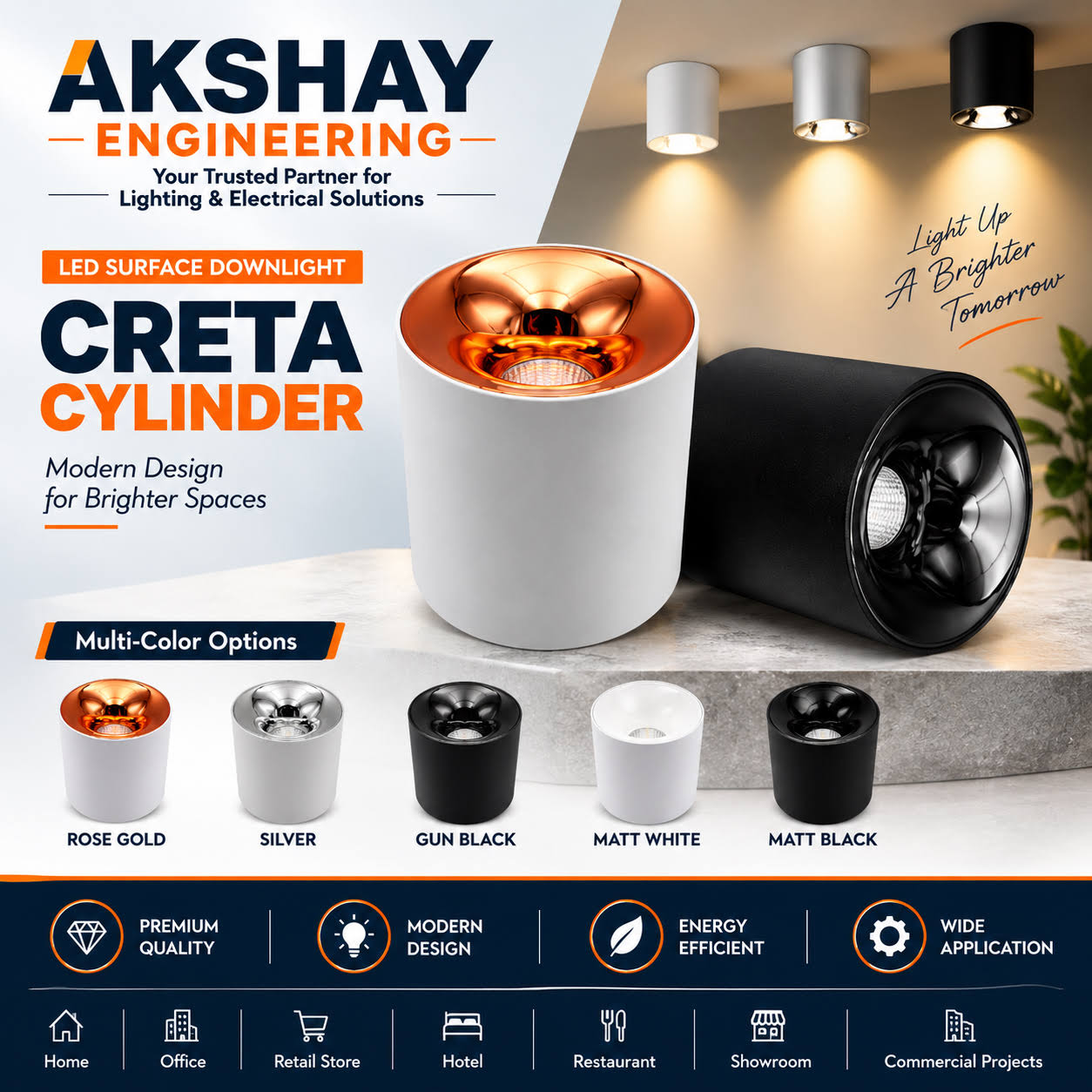 CRETA CYLINDER LED LIGHT | 7W - 12W -15W - 18W | product image