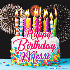 Lionel messi presented with birthday cake by argentina team mates published. Amazing Animated Gif Image For Messi With Birthday Cake And Fireworks Download On Funimada Com
