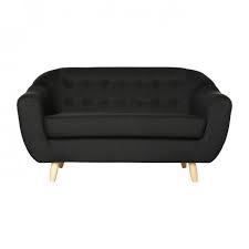 Divanetto 2 posti con braccioli, design totò piccinni; Divano 2 Posti Retro Nero Sedute Eminza