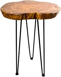 Shop wayfair for the best hairpin legs side table. Natural Wooden Edge End Table Hurricom Rustic Old Round Wood Side Table Nightstand Accent Table With Hairpin Legs 20 Inch Tall Buy Online In Brunei At Brunei Desertcart Com Productid 175467888