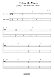 It's the three song of the five cd in the metallica studio. Bass Tabs Und Musiknoten Nothing Else Matters Leichte Mittlere Stufe Metallica