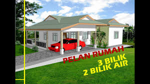 Membina rumah banglo di atas via nazhousing.blogspot.com. Pelan Rumah 3 Bilik 2 Bilik Air Rumah Baru Syawal 2021 Sketchup Home Design 3 Bedroom Youtube