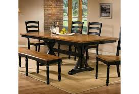 This setup is perfect for enjoying a relaxing evening out on the deck with friends or family. Winners Only Quails Run Dq14284ae 1456ae 4x1450sae 6 Piece 84 Dining Table Ladderback Chair And Bench Set Pilgrim Furniture City Table Chair Set With Bench