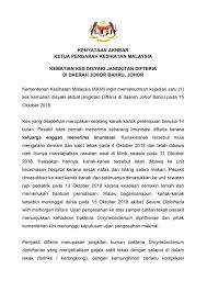 They are listed on the left below. Kenyataan Akhbar Ketua Kementerian Kesihatan Malaysia Facebook