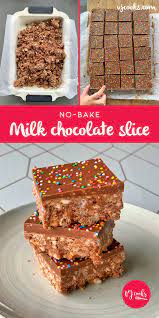 No Bake Milk Chocolate Slice Vj Cooks Recipe Chocolate Slice Easy Chocolate Desserts Chocolate Milk
