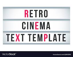 Marquee Sign Lightbox Signage Retro Cinema Or Vector Image