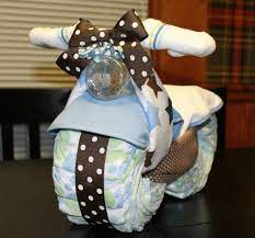 Motorcycle Diaper Cake Baby Shower Gift Baby Shower Motorcycle Baby Boy Shower Diaper Motorcycle Cake