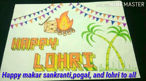 How To Draw Happy Lohri Drawing Happy Lohri Drawing For