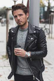 Campus Silver Grey Vintage Leather Leather Jacket Outfit Men Leather Jacket Outfits Black Leather Jacket Outfit