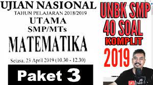 Berikut ini kami berikan link download soal dan pembahasan tppu diy (tingkat provinsi yogyakarta) smp/mts mapel matematika tahun 2019. Pembahasan Unbk Matematik Smp 2019 Paket 3 Komplit Youtube