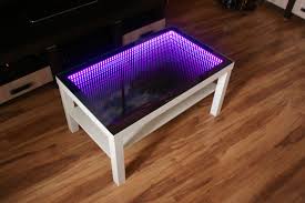 Tisch Couchtisch Glastisch 3d Led Multicolor Wirkung Unendliche Tiefe Spiegel Glastische Wohnzimmertische Couchtisch Led